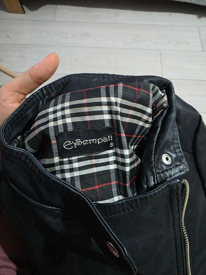 Kadın Siyah Deri  Ceket - Görsel 4