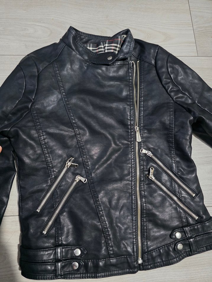 Kadın Siyah Deri  Ceket - Görsel 5