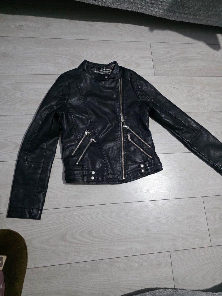 Kadın Siyah Deri  Ceket - Görsel 2