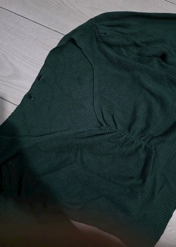 Uzun Kollu V Yaka Triko Bluz - Görsel 3