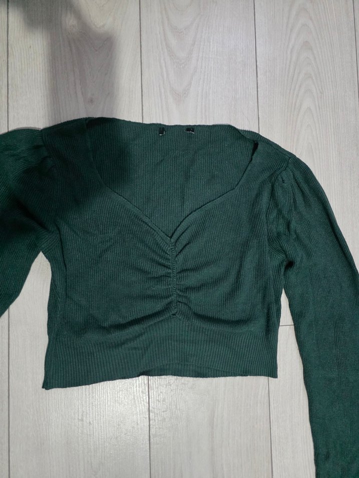 Uzun Kollu V Yaka Triko Bluz - Görsel 2