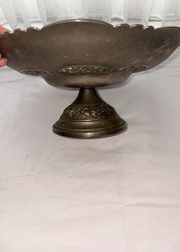 Gri Nakışlı Klasik antika  Tabak - Görsel 2