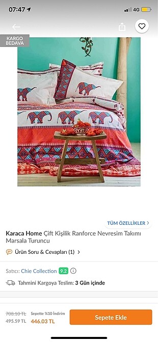 KARACA FİLLİ ÇİFT KİŞİLİK NEVRESİM SETİ