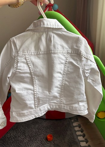 Kız Çocuk Beyaz Düğmeli kot Ceket - Görsel 2