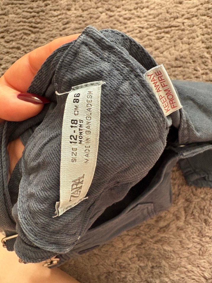 Erkek Çocuk Gri Kot Askılı Bol Kesim Tulum - Görsel 2