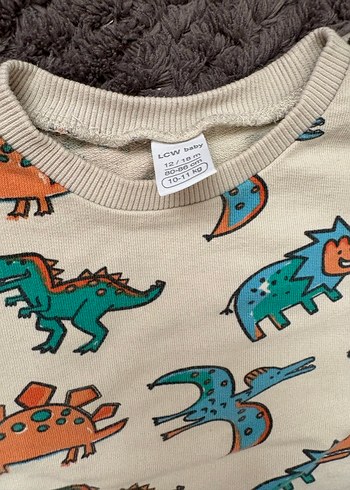 Bebek Erkek Dinozor Baskılı Uzun Kollu Takım - Görsel 3