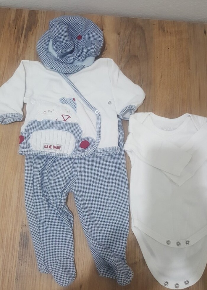 0~3ay Kasketli Ben hediyeyle 2 sart takim - Görsel 4