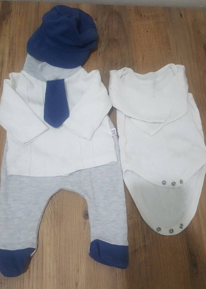 0~3ay Kasketli Ben hediyeyle 2 sart takim - Görsel 2