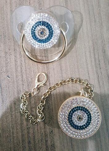 Nazar boncuklu sifir yenidogan emzigi - Görsel 5