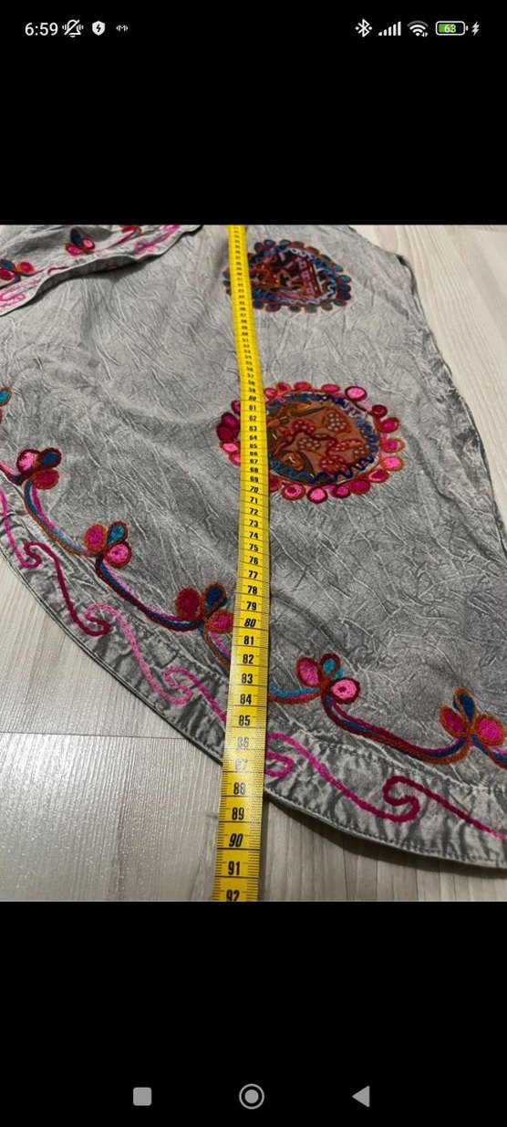 Bohem Gri Dökümlü Kadın Etek - Görsel 4