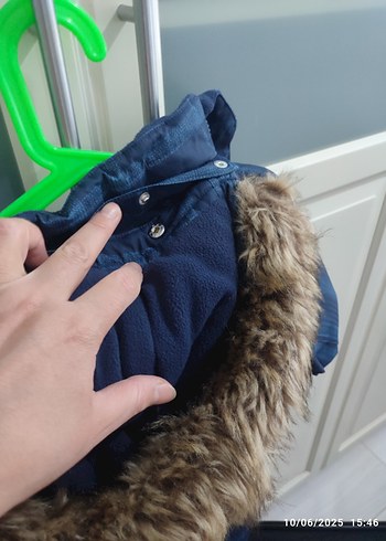 Kürk Detaylı Mavi Bebek Kayak Tulumu - Görsel 5