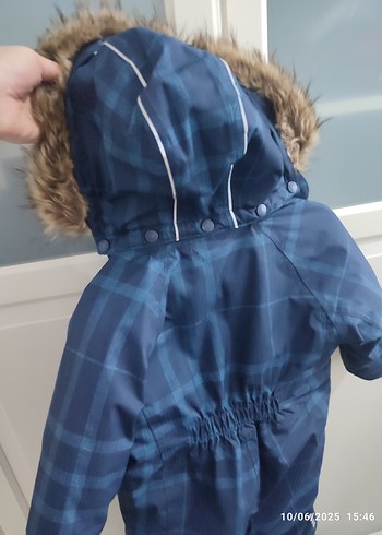 Kürk Detaylı Mavi Bebek Kayak Tulumu - Görsel 6