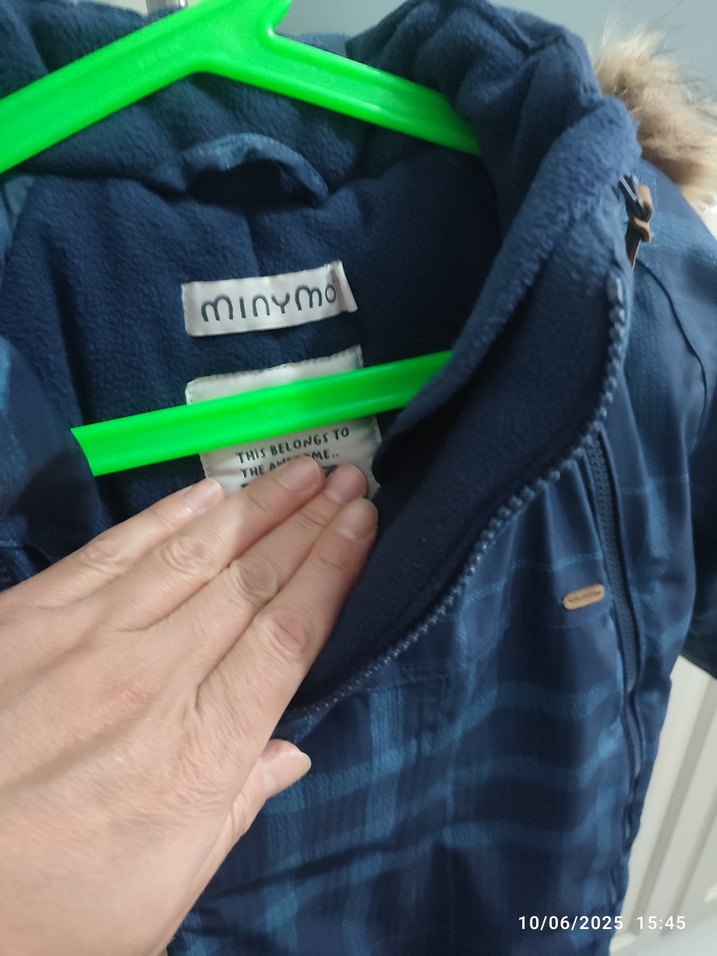 Kürk Detaylı Mavi Bebek Kayak Tulumu - Görsel 2