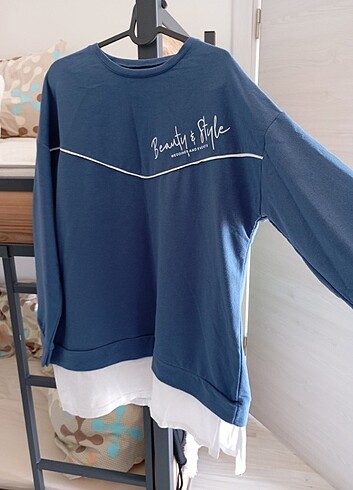Diğer Mavi spor sweatshirt tunik