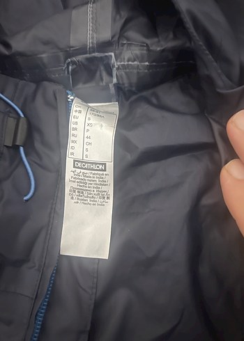 Erkek Mavi Kapüşonlu Fermuarlı Yağmurluk - Görsel 2