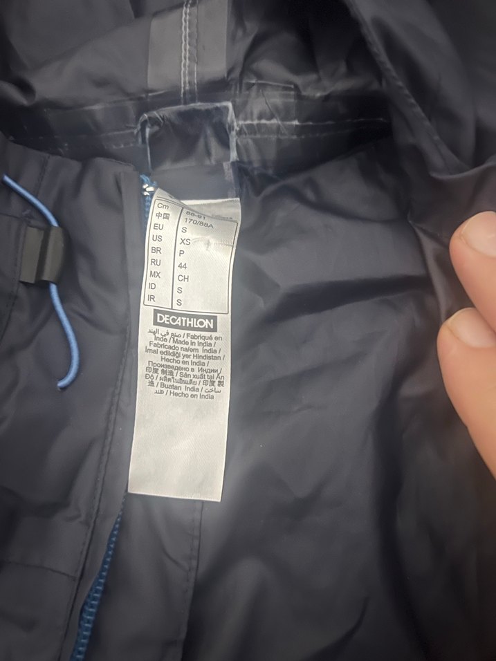 Erkek Mavi Kapüşonlu Fermuarlı Yağmurluk - Görsel 2