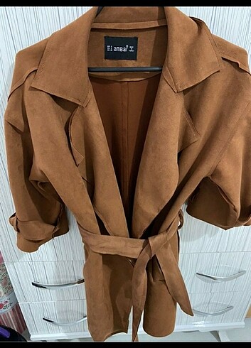 Süet camel kaban