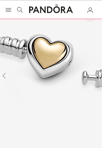 Beden altın Renk Pandora Domed Golden Heart Bileklik