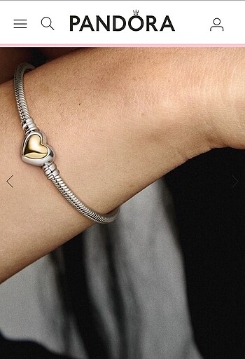 Beden Pandora Domed Golden Heart Bileklik