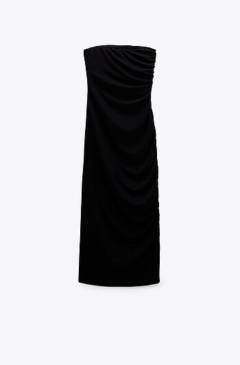 xs Beden siyah Renk Drape Elbise