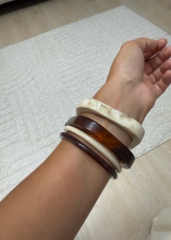 Beden Bohem Esintili Bej Elastik Kadın Bileklik Seti