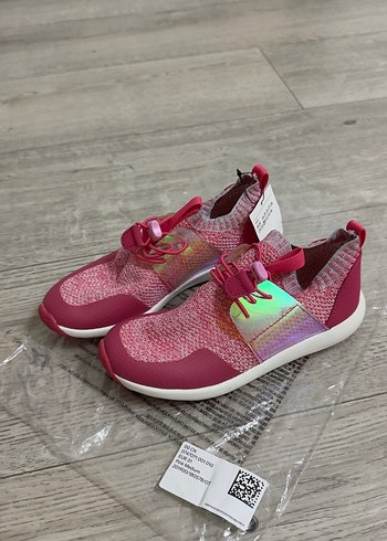 31 Beden Pembe Baskılı Kız Çocuk Spor Ayakkabı Velcro
