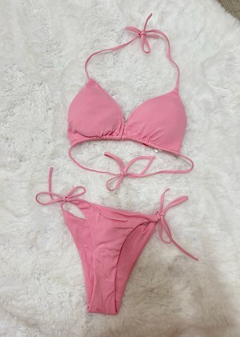 Pembe İpli Kadın Bikini Takımı