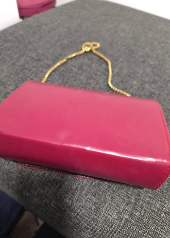 Bordo Zincir Detaylı Deri Kadın Çanta - Görsel 5