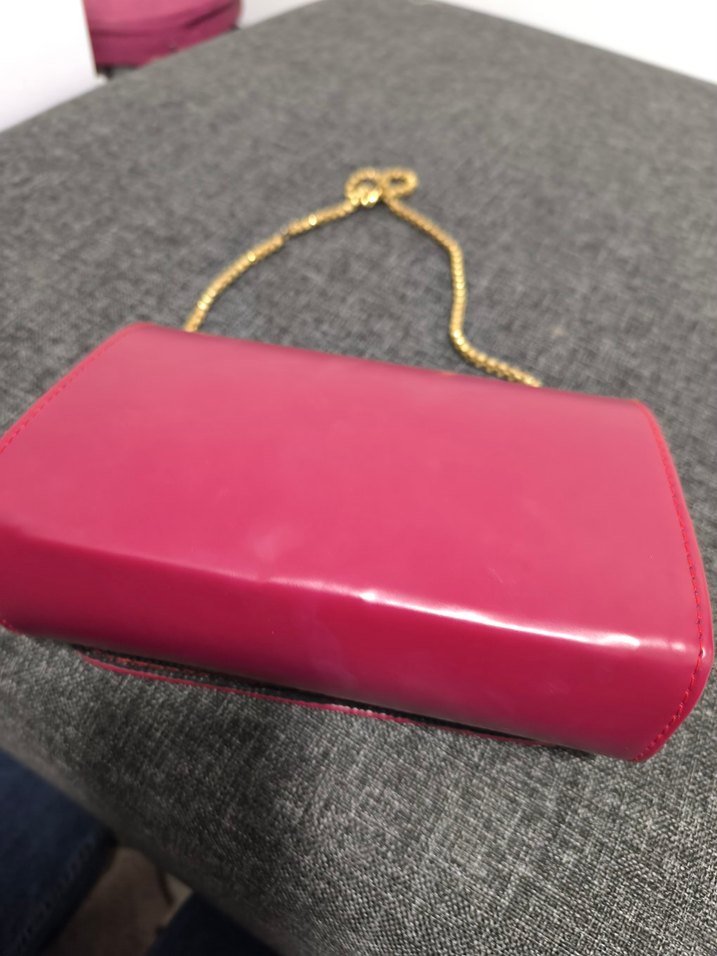 Bordo Zincir Detaylı Deri Kadın Çanta - Görsel 5