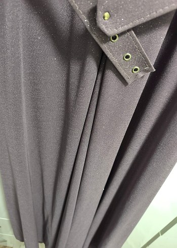 Gri Uzun Kadın Abiye Elbise Tüy Detaylı - Görsel 7