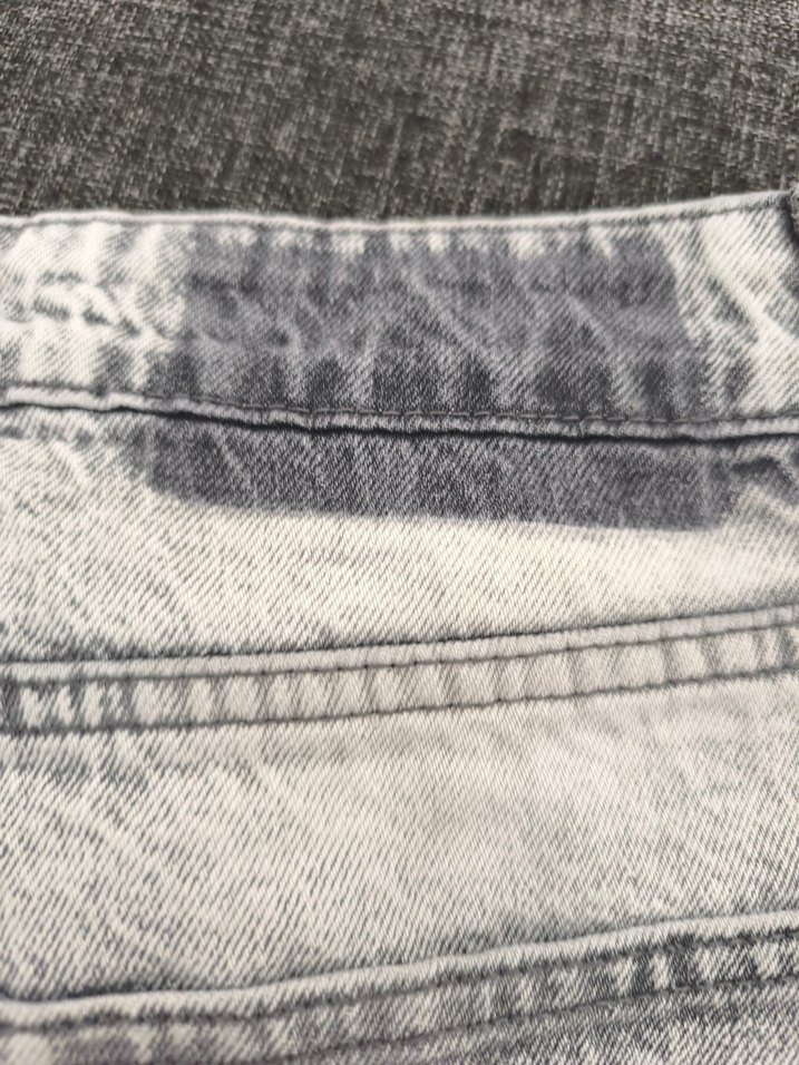 Gri Düğmeli Geniş Kesim Kadın Kot Pantolon - Görsel 5