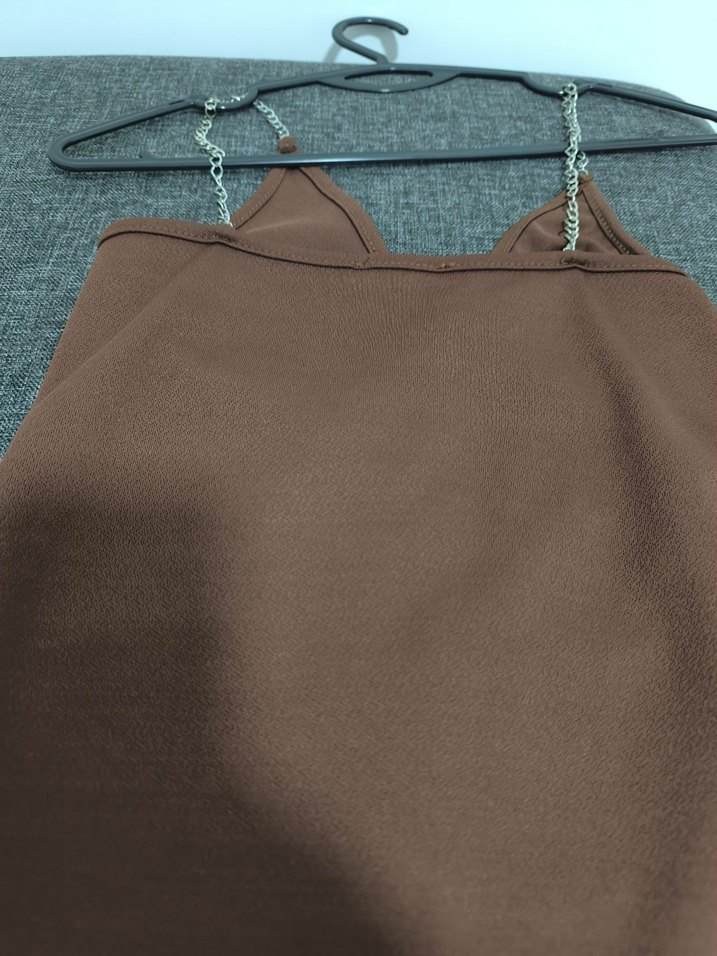 Kahverengi Drapeli mini Kadın Elbise - Görsel 4