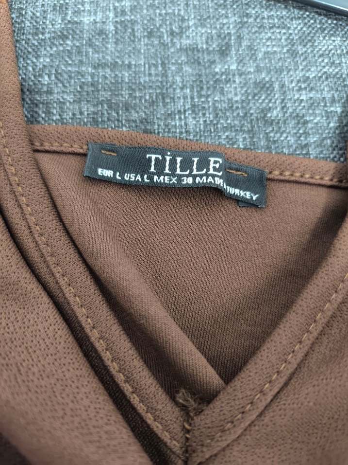 Kahverengi Drapeli mini Kadın Elbise - Görsel 5