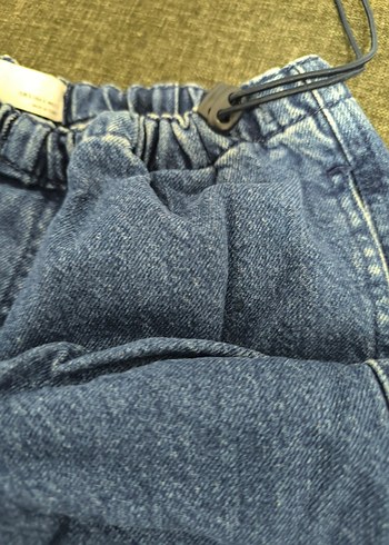 Düğmeli, Salaş Kesim Mavi Denim Kadın Pantolon - Görsel 8