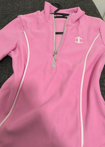 Pembe Fermuarlı Polo Tişört - Görsel 4