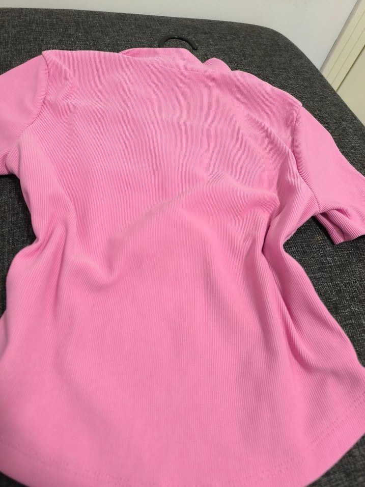 Pembe Fermuarlı Polo Tişört - Görsel 5