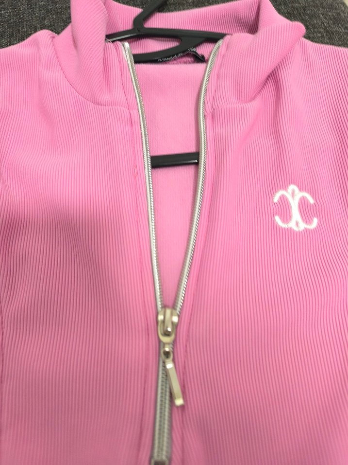 Pembe Fermuarlı Polo Tişört - Görsel 3