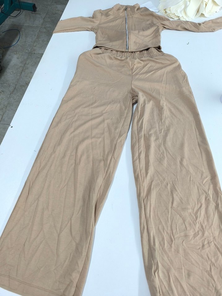 Kadın Bej Keten takım - Görsel 2