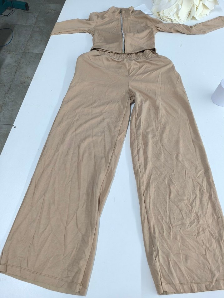 Bej Kadın Keten takım - Görsel 2