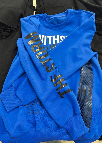 Mavi Baskılı Erkek Sweatshirt - Görsel 2