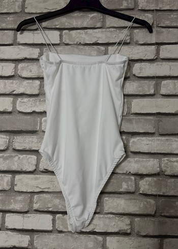 Beyaz İnce Askılı Kadın Monokini - Görsel 4