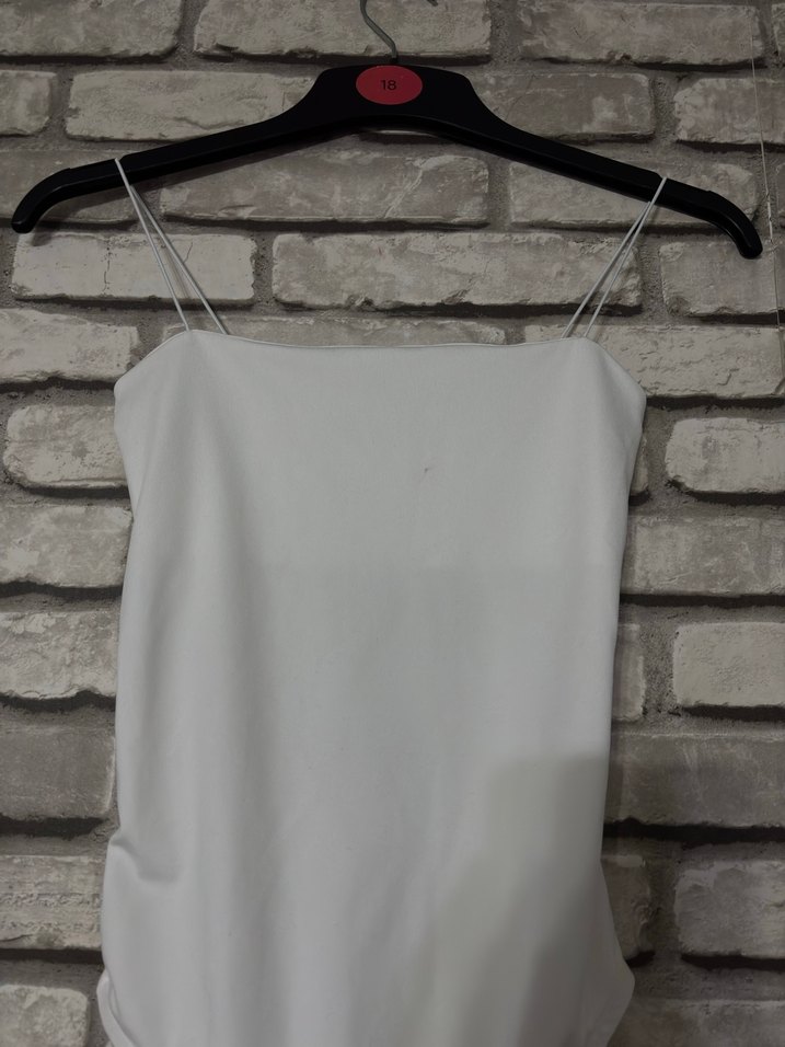 Beyaz İnce Askılı Kadın Monokini - Görsel 2