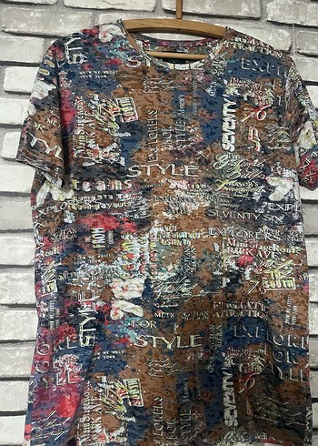 Bohem Renkli Baskılı Erkek Tişört - Görsel 3