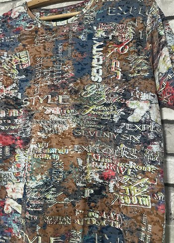 Bohem Renkli Baskılı Erkek Tişört - Görsel 4