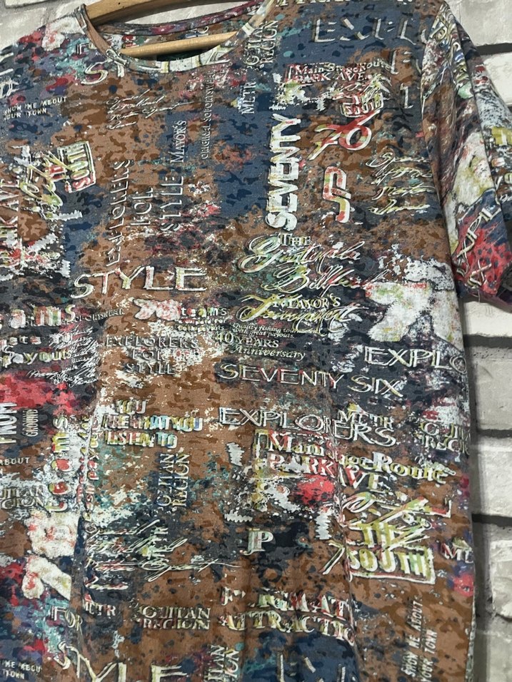 Bohem Renkli Baskılı Erkek Tişört - Görsel 4