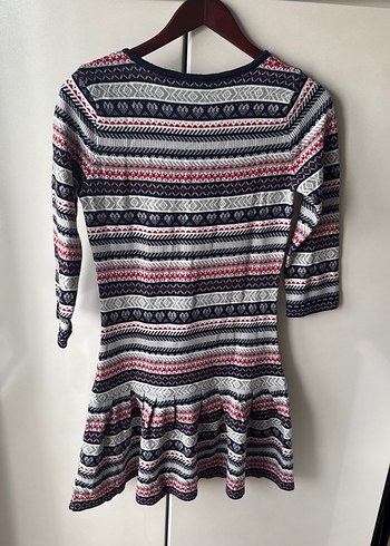 Kadın Bohem Desenli Uzun Kollu Triko Elbise - Görsel 5