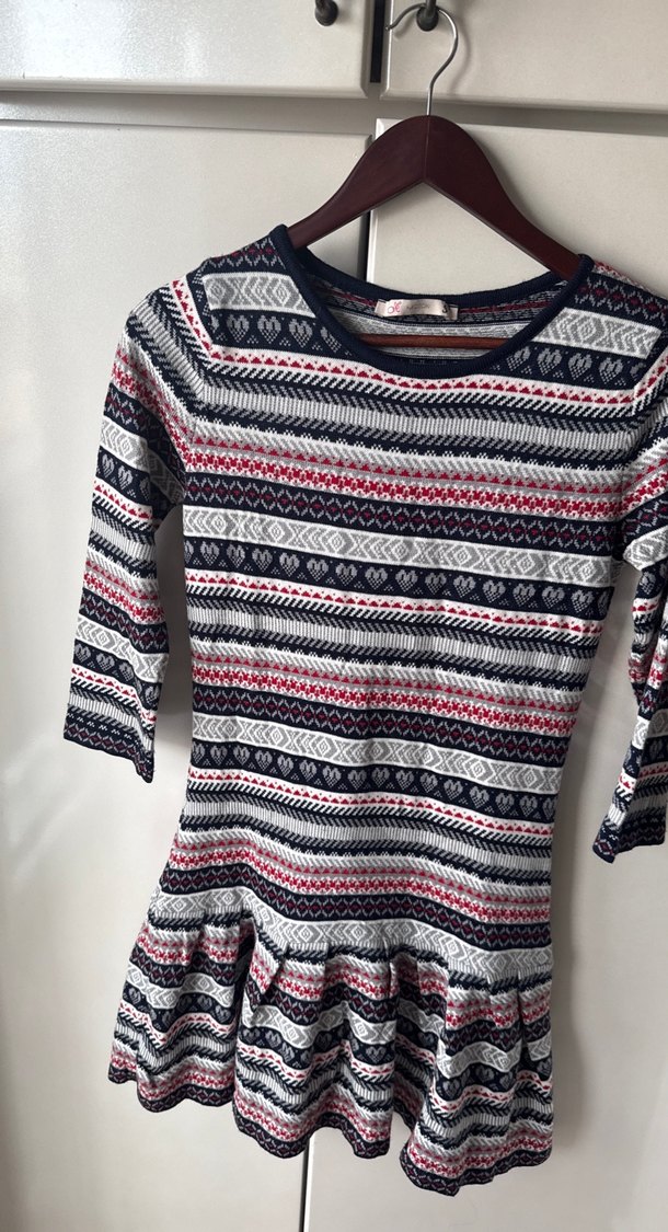 Kadın Bohem Desenli Uzun Kollu Triko Elbise - Görsel 3