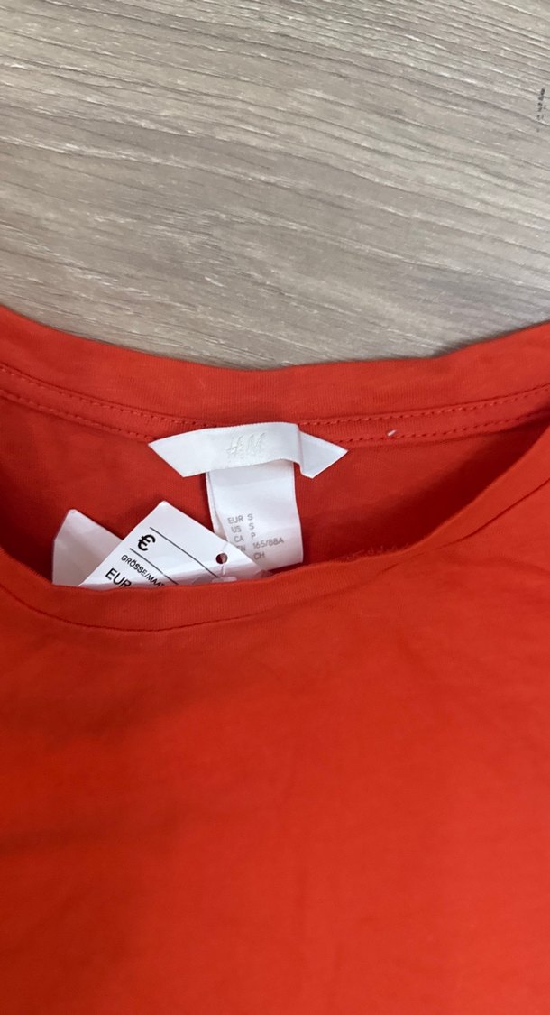 H&M marka Kısa Kollu Kırmızı  Bluz - Görsel 5