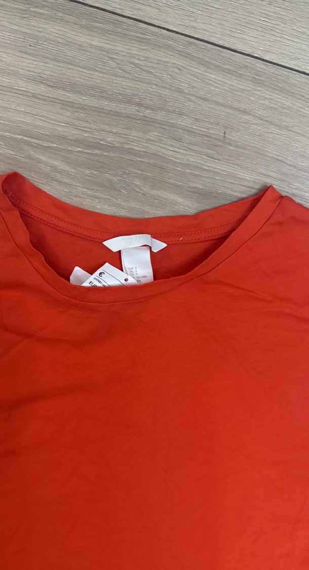 H&M marka Kısa Kollu Kırmızı  Bluz - Görsel 4