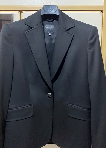 Siyah Düğmeli Kadın Ofis Blazeri - Görsel 5